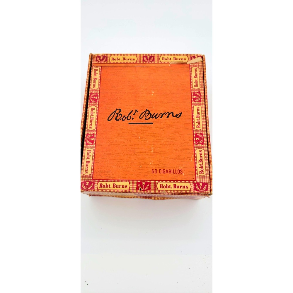 Robt. Burns 50 Cigarillos Empty Cigarillo Box Collectible General Cigar Co. VTG